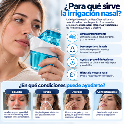 NasaClear Pro™ - Limpiador Nasal de Doble Acción
